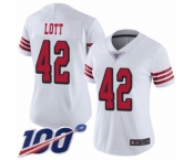 Women's San Francisco 49ers #42 Ronnie Lott Limited White Rush Vapor Untouchable 100th Season Football Jersey Women's San Francisco 49ers #42 Ronnie Lott Limited White Rush Vapor Untouchable 100th Season Football Jersey