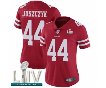 Women's San Francisco 49ers #44 Kyle Juszczyk Red Team Color Vapor Untouchable Limited Player Super Bowl LIV Bound Football Jersey