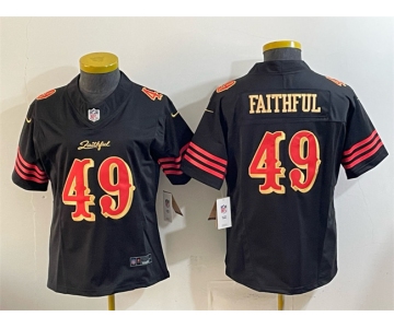 Women's San Francisco 49ers #49 Faithful Black 2025 F.U.S.E. “Rivalries” Vapor Limited Stitched Jersey