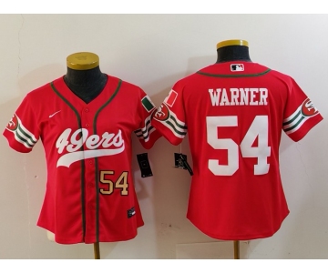 Women's San Francisco 49ers #54 Fred Warner Red Mexico Cool Base Stitched Baseball Jerseys