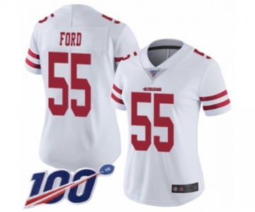 Women's San Francisco 49ers #55 Dee Ford White Vapor Untouchable Limited Player 100th Season Football Jersey