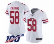 Women's San Francisco 49ers #58 Weston Richburg White Vapor Untouchable Limited Player 100th Season Football Jersey Women's San Francisco 49ers #58 Weston Richburg White Vapor Untouchable Limited Player 100th Season Football Jersey