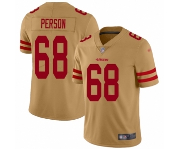 Women's San Francisco 49ers #68 Mike Person Limited Gold Inverted Legend Football Jersey