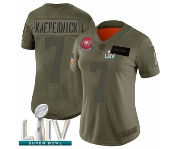 Women's San Francisco 49ers #7 Colin Kaepernick Limited Olive 2019 Salute to Service Super Bowl LIV Bound Football Jersey