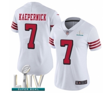 Women's San Francisco 49ers #7 Colin Kaepernick Limited White Rush Vapor Untouchable Super Bowl LIV Bound Football Jersey