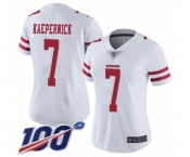 Women's San Francisco 49ers #7 Colin Kaepernick White Vapor Untouchable Limited Player 100th Season Football Jersey Women's San Francisco 49ers #7 Colin Kaepernick White Vapor Untouchable Limited Player 100th Season Football Jersey