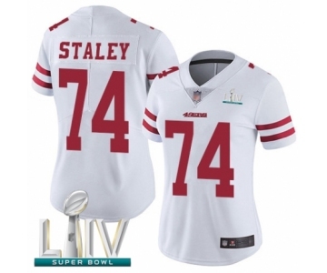 Women's San Francisco 49ers #74 Joe Staley White Vapor Untouchable Limited Player Super Bowl LIV Bound Football Jersey