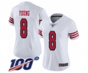 Women's San Francisco 49ers #8 Steve Young Limited White Rush Vapor Untouchable 100th Season Football Jersey Women's San Francisco 49ers #8 Steve Young Limited White Rush Vapor Untouchable 100th Season Football Jersey