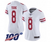 Women's San Francisco 49ers #8 Steve Young White Vapor Untouchable Limited Player 100th Season Football Jersey Women's San Francisco 49ers #8 Steve Young White Vapor Untouchable Limited Player 100th Season Football Jersey