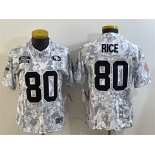 Women's San Francisco 49ers #80 Jerry Rice 2024 F.U.S.E. Arctic Camo Salute to Service Limited Football Stitched Jersey