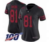 Women's San Francisco 49ers #81 Terrell Owens Black Vapor Untouchable Limited Player 100th Season Football Jersey