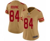 Women's San Francisco 49ers #84 Kendrick Bourne Limited Gold Inverted Legend Football Jersey