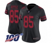 Women's San Francisco 49ers #85 George Kittle Black Vapor Untouchable Limited Player 100th Season Football Jersey Women's San Francisco 49ers #85 George Kittle Black Vapor Untouchable Limited Player 100th Season Football Jersey