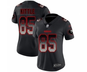 Women's San Francisco 49ers #85 George Kittle Limited Black Smoke Fashion Football Jersey