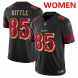 Women's San Francisco 49ers #85 George kittle Black 2025 F.U.S.E. “Rivalries” Vapor Limited Stitched Football Jersey