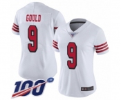 Women's San Francisco 49ers #9 Robbie Gould Limited White Rush Vapor Untouchable 100th Season Football Jersey Women's San Francisco 49ers #9 Robbie Gould Limited White Rush Vapor Untouchable 100th Season Football Jersey