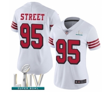 Women's San Francisco 49ers #95 Kentavius Street Limited White Rush Vapor Untouchable Super Bowl LIV Bound Football Jersey