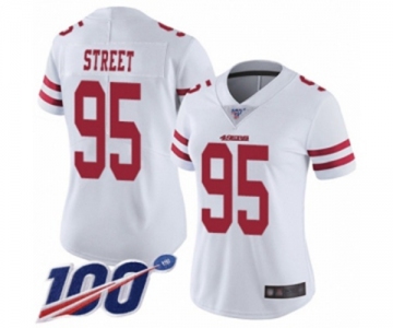 Women's San Francisco 49ers #95 Kentavius Street White Vapor Untouchable Limited Player 100th Season Football Jersey