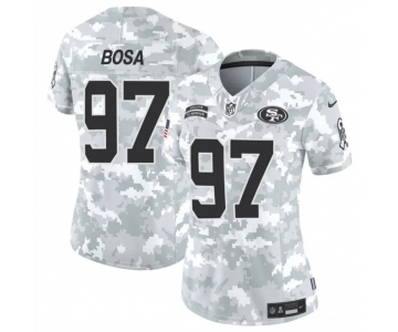 Women's San Francisco 49ers #97 Nick Bosa 2024 F.U.S.E Arctic Camo Salute To Service Limited Stitched Jersey