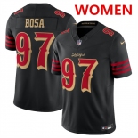 Women's San Francisco 49ers #97 Nick Bosa Black 2025 F.U.S.E. “Rivalries” Vapor Limited Stitched Football Jersey Women's San Francisco 49ers #97 Nick Bosa Black 2025 F.U.S.E. “Rivalries” Vapor Limited Stitched Football Jersey