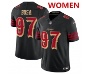 Women's San Francisco 49ers #97 Nick Bosa Black 2025 F.U.S.E. “Rivalries” Vapor Limited Stitched Football Jersey Women's San Francisco 49ers #97 Nick Bosa Black 2025 F.U.S.E. “Rivalries” Vapor Limited Stitched Football Jersey