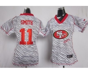nike women nfl jerseys san francisco 49ers #11 smith [fem fan zebra]