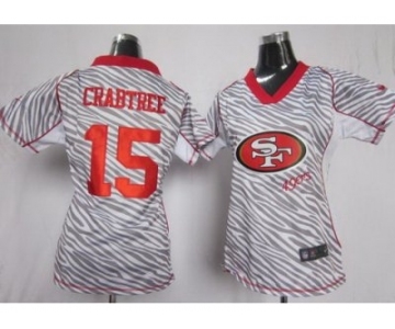 nike women nfl jerseys san francisco 49ers #15 crabtree [fem fan zebra]