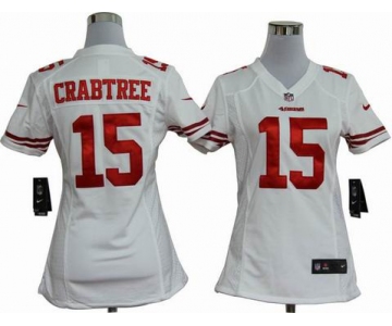nike women nfl jerseys san francisco 49ers #15 crabtree white[nike]