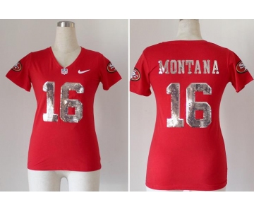 nike women nfl jerseys san francisco 49ers #16 joe montana red  jerseys