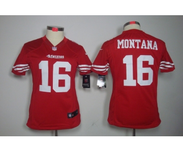 nike women nfl jerseys san francisco 49ers #16 montana red[nike]