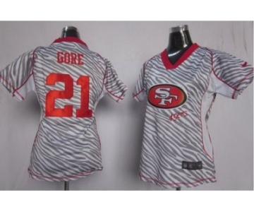 nike women nfl jerseys san francisco 49ers #21 gore [fem fan zebra]