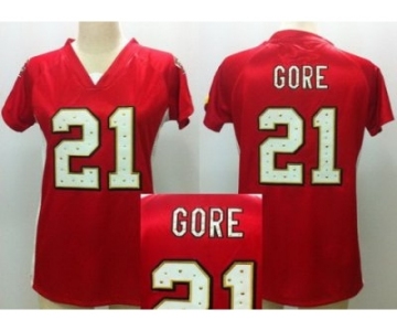 nike women nfl jerseys san francisco 49ers #21 gore red[draft him ii top]