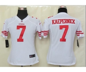 nike women nfl jerseys san francisco 49ers #7 kaepernick white[nike]