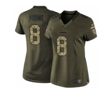 nike women nfl jerseys san francisco 49ers #8 young army green[nike Limited Salute To Service]
