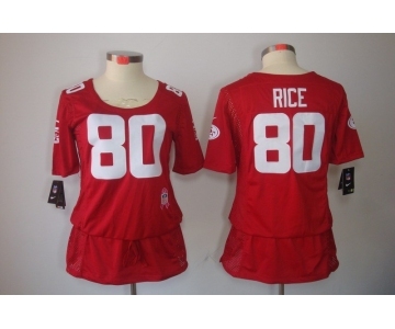 nike women nfl jerseys san francisco 49ers #80 jerry rice red[breast cancer awareness]