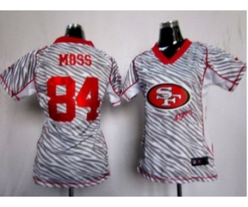 nike women nfl jerseys san francisco 49ers #84 moss [fem fan zebra]