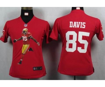 nike women nfl jerseys san francisco 49ers #85 davis red[portrait fashion]
