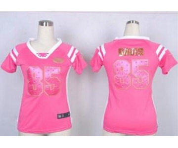 nike women nfl jerseys san francisco 49ers #85 vernon davis pink[fashion Rhinestone sequins]