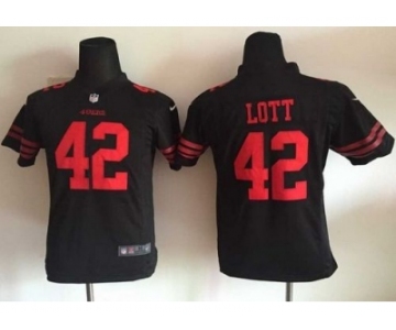 Nike Youth New 49ers #42 Ronnie Lott Black Alternate Stitched jerseys