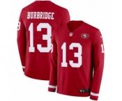 Youth Nike San Francisco 49ers #13 Aaron Burbridge Limited Red Therma Long Sleeve NFL Jersey