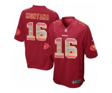 Youth Nike San Francisco 49ers #16 Joe Montana Limited Red Strobe NFL Jersey