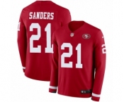 Youth Nike San Francisco 49ers #21 Deion Sanders Limited Red Therma Long Sleeve NFL Jersey
