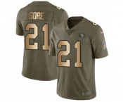 Youth Nike San Francisco 49ers #21 Frank Gore Limited Olive Gold 2017 Salute to Service NFL Jersey