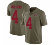 Youth Nike San Francisco 49ers #4 Nick Mullens Limited Olive 2017 Salute to Service NFL Jersey