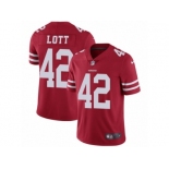 Youth Nike San Francisco 49ers #42 Ronnie Lott Vapor Untouchable Limited Red Team Color NFL Jersey