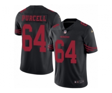 Youth Nike San Francisco 49ers #64 Mike Purcell Limited Black Rush NFL Jersey