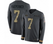 Youth Nike San Francisco 49ers #7 Colin Kaepernick Limited Black Salute to Service Therma Long Sleeve NFL Jersey