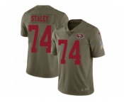 Youth Nike San Francisco 49ers #74 Joe Staley Limited Olive 2017 Salute to Service NFL Jersey
