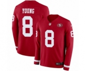 Youth Nike San Francisco 49ers #8 Steve Young Limited Red Therma Long Sleeve NFL Jersey