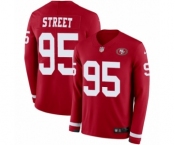 Youth Nike San Francisco 49ers #95 Kentavius Street Limited Red Therma Long Sleeve NFL Jersey